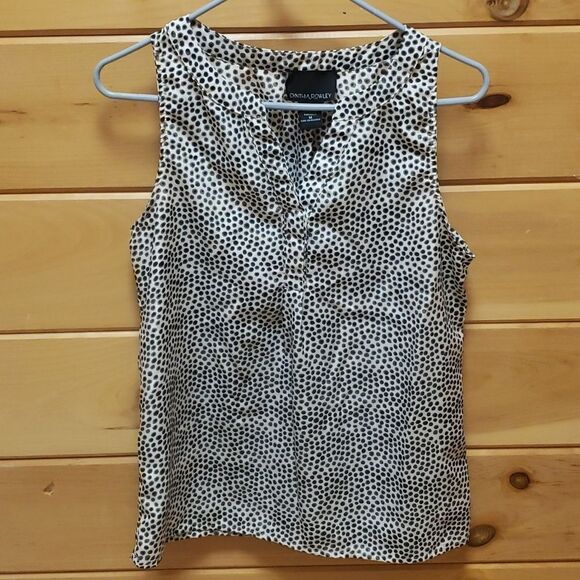 Cynthia Rowley White and Black Polka Dot Top - Picture 1 of 5